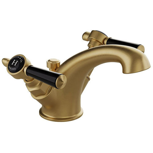 Vado Axbridge Mono Basin Mixer Tap With Pop Up Waste & Lever Handles (Brushed Brass).