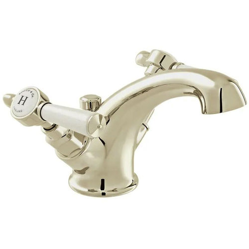 Vado Axbridge Mono Basin Mixer Tap With Pop Up Waste & Lever Handles (Bright Nickel).
