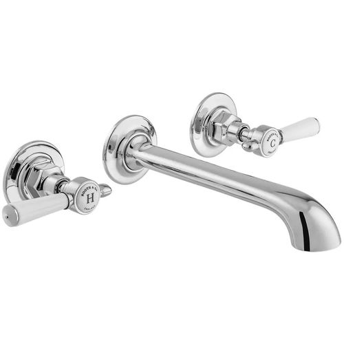 Vado Axbridge Wall-Mounted Basin Mixer Tap With Lever Handles (Chrome, 3TH).