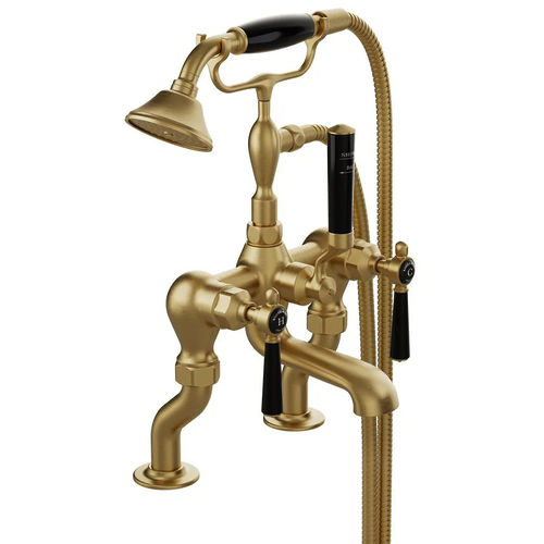Vado Axbridge Bath Shower Mixer Tap With Lever Handles (Brushed Brass).