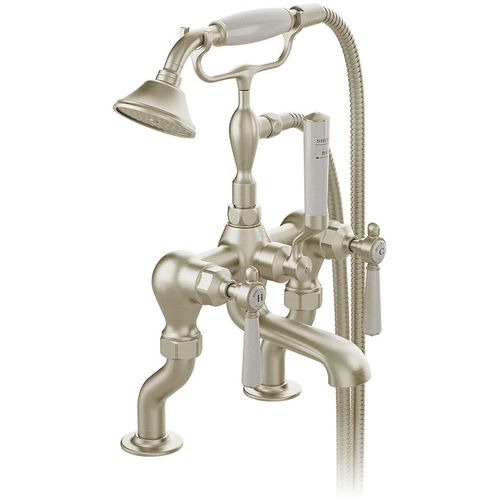 Vado Axbridge Bath Shower Mixer Tap With Lever Handles (Brushed Nickel).