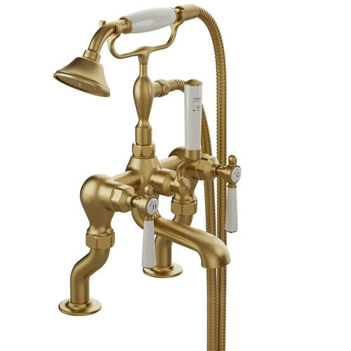 Vado Axbridge Bath Shower Mixer Tap With Lever Handles (Brushed Brass).