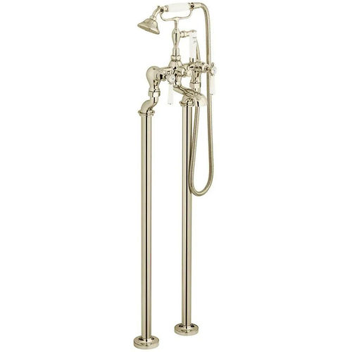 Vado Axbridge Freestanding Bath Shower Mixer Tap With Lever Handles (Bright Nickel).