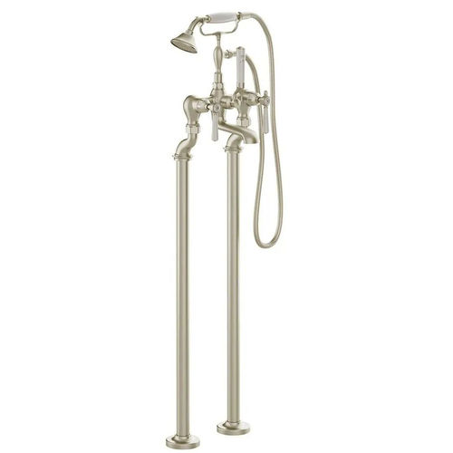 Vado Axbridge Freestanding Bath Shower Mixer Tap With Lever Handles (Brushed Nickel).