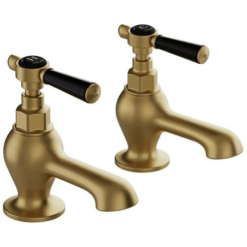 Vado Axbridge Bath Taps With Lever Handles (Brushed Brass, Pair).