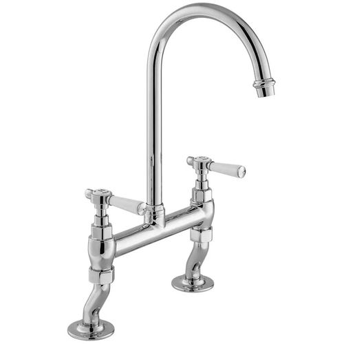 Vado Axbridge Bridge Kitchen Mixer Tap With Lever Handles (Chrome).