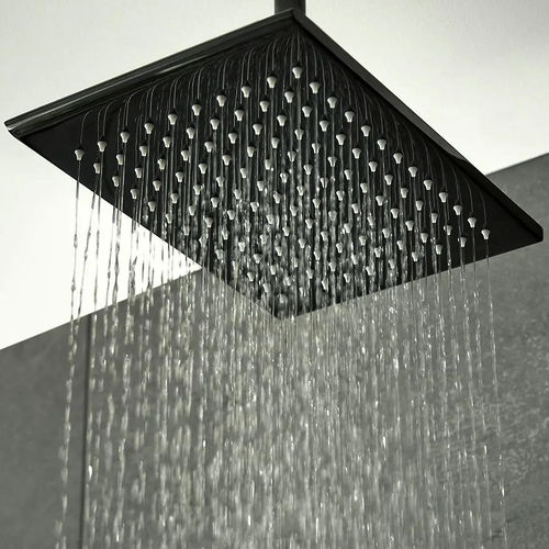 Vado Omika Noir Shower Head 200x300mm (Polished Black).