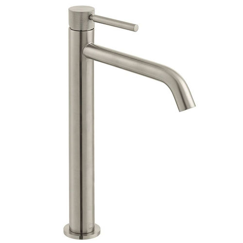 Vado Origins Slimline Tall Basin Mixer Tap With Knurled Accents (Brushed Nickel).