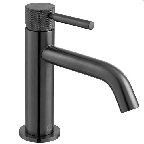 Vado Origins Slimline Mono Basin Mixer Tap With Knurled Accents (Brushed Black).