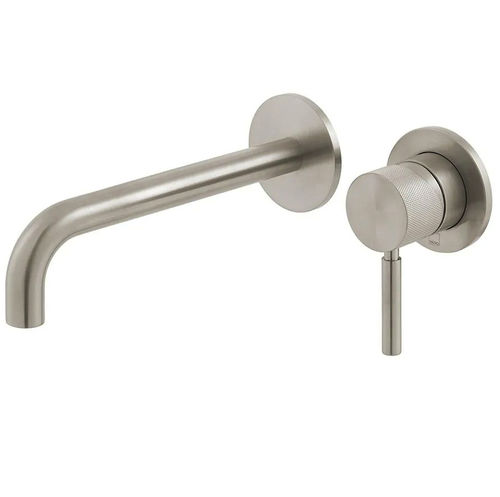 Vado Origins Wall-Mounted Basin Mixer Tap With Knurled Accents (Brushed Nickel).