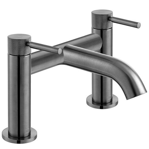 Vado Origins Bath Filler Tap With Knurled Accents (Brushed Gunmetal).