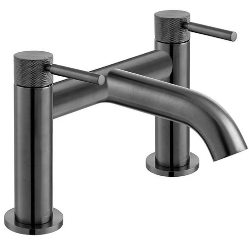Vado Origins Bath Filler Tap With Knurled Accents (Brushed Black).