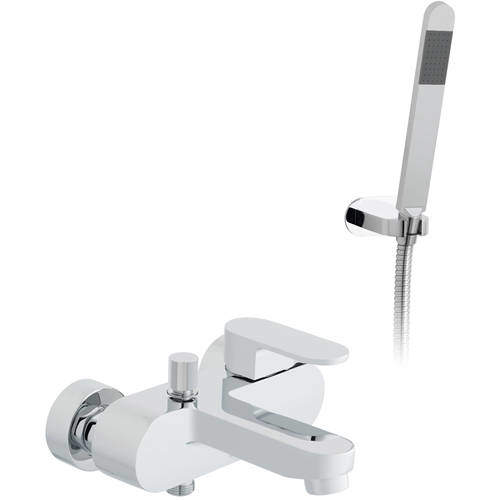 Vado Life Wall Mounted Bath Shower Mixer Tap With Kit (Chrome).