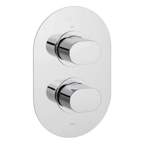 Vado Life Thermostatic Shower Valve With 2 Outlets (3/4", Chrome).