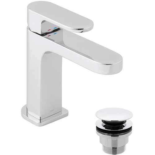 Vado Life Slimline Mono Basin Mixer Tap With Universal Waste (Chrome).