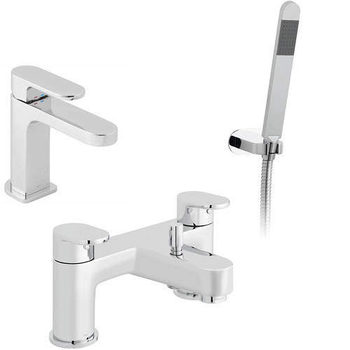 Vado Life Slimline Basin Mixer & Bath Shower Mixer Taps Pack (Chrome).