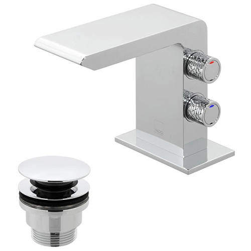 Vado Omika Mini Mono Basin Mixer Tap With Universal Waste (Chrome).