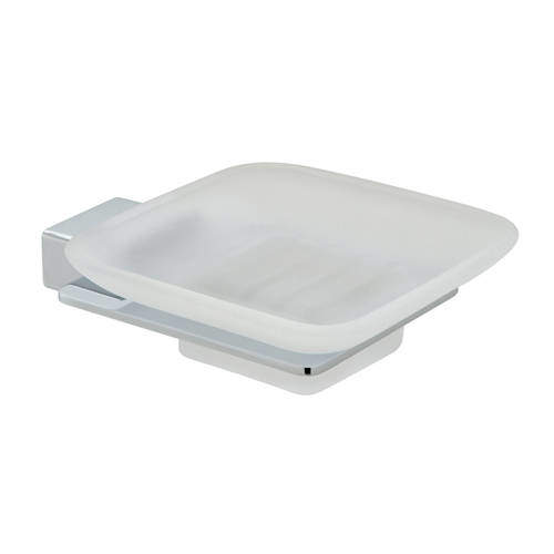 Vado Phase Frosted Glass Soap Dish & Holder (Chrome).