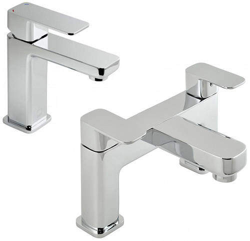 Vado Phase Basin Mixer & Bath Filler Taps Pack (Chrome).