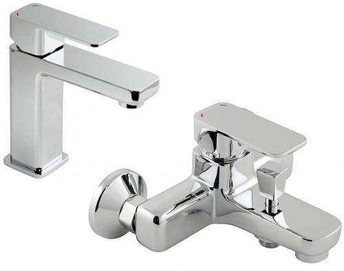 Vado Phase Basin Mixer & Wall Mounted Bath Shower Mixer Tap Pack.