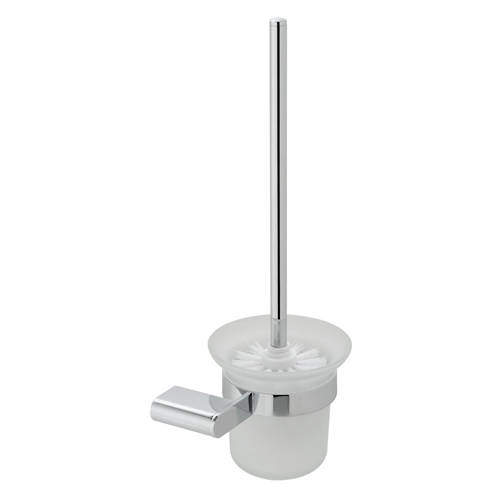 Vado Photon Toilet Brush & Frosted Glass Holder (Chrome).