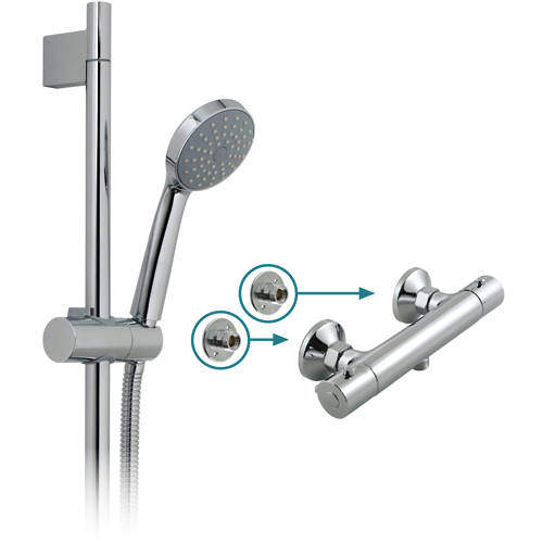 Vado Shower Packs Prima Thermostatic Shower Pack & Brackets (Chrome).