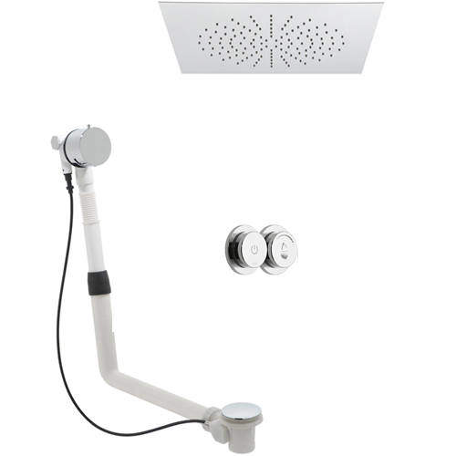 Vado Sensori SmartDial Thermostatic Shower With Square Head & Bath Filler.