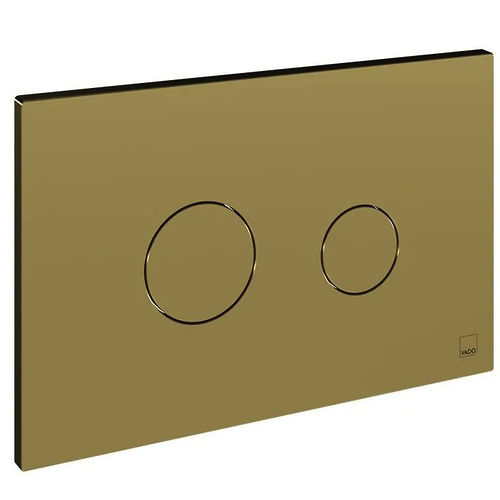 Vado Flush Plates Flush Plate With Round Buttons (Satin Brass).