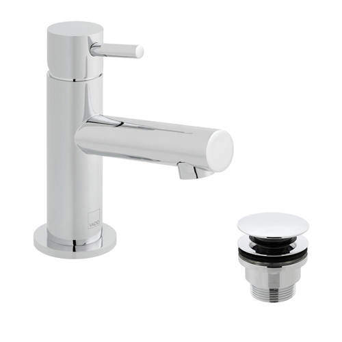 Vado Zoo Mini Mono Basin Mixer Tap With Universal Waste (Chrome).