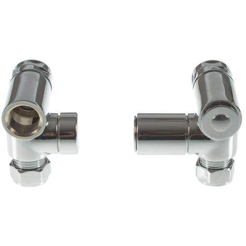 Crown Radiator Valves Dual Fuel Corner Radiator Valves (Chrome).