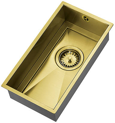 Additional image for Axix Uno QG Undermount Kitchen Sink (210x420mm, Gold Brass).