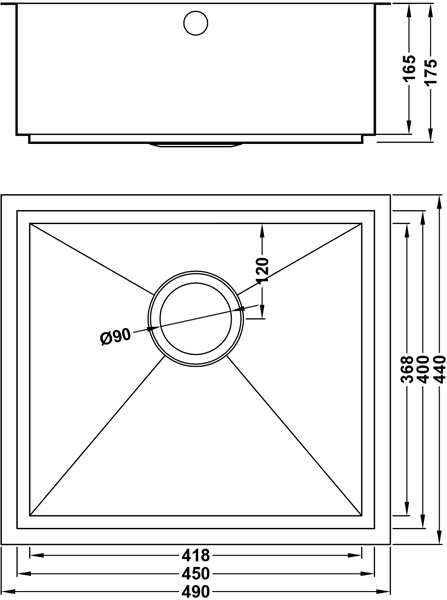 Additional image for Axix Uno SOS Undermount Kitchen Sink (450x400mm, Copper).