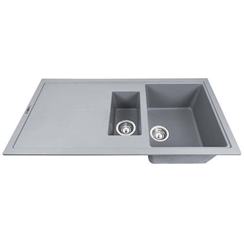 Additional image for Bladeduo 150i Inset 1.5 Bowl Kitchen Sink (1000x500, Metallic Grey).