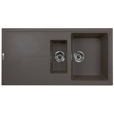 Additional image for Bladeduo 150i Inset 1.5 Bowl Kitchen Sink (1000x500, Mocha).