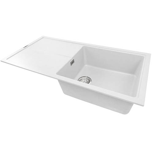 Additional image for Bladeuno 100i Inset 1.0 Bowl Kitchen Sink (1000x500, Polar White).