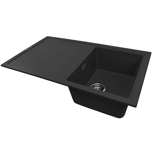 Additional image for Bladeuno 860i Inset 1.0 Bowl Kitchen Sink (860x500, Metallic Black).