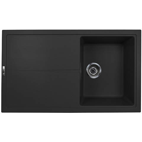 Additional image for Bladeuno 860i Inset 1.0 Bowl Kitchen Sink (860x500, Metallic Black).