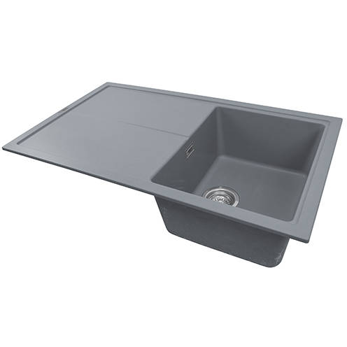 Additional image for Bladeuno 860i Inset 1.0 Bowl Kitchen Sink (860x500, Metallic Grey).