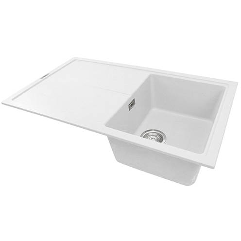 Additional image for Bladeuno 860i Inset 1.0 Bowl Kitchen Sink (860x500, Polar White).