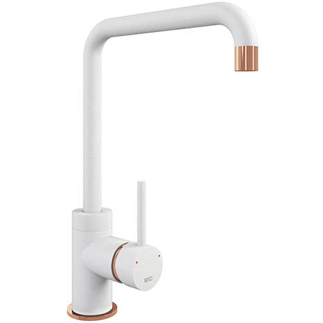 Additional image for Purquartz Cascata Kitchen Tap (Polar White & Copper).