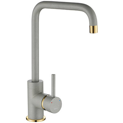 Additional image for Purquartz Cascata Kitchen Tap (Metallic Grey & Gold Brass).