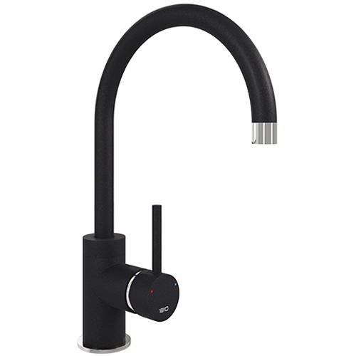 Additional image for Purquartz Courbe Kitchen Tap (Metallic Black & Chrome).