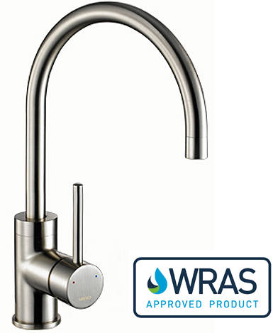 Additional image for Courbe Single Lever Kitchen Tap (Brushed Steel).
