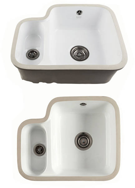 Additional image for Undermounted Ceramic Kitchen Sink With Two Bowls (545x440mm).