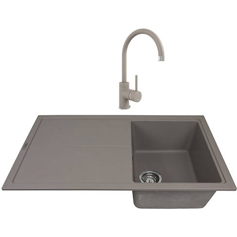 Additional image for Kitchen Sink & Tap Pack, 1.0 Bowl (860x500, Concrete).