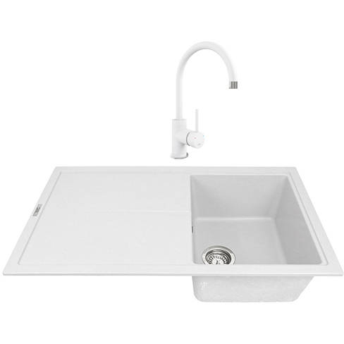 Additional image for Kitchen Sink & Tap Pack, 1.0 Bowl (860x500, Polar White).