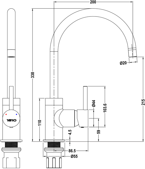 Additional image for Kitchen Sink & Tap Pack, 1.0 Bowl (860x500, Polar White).