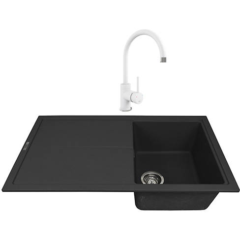 Additional image for Kitchen Sink & Tap Pack, 1.0 Bowl (860x500, Black & Polar White).