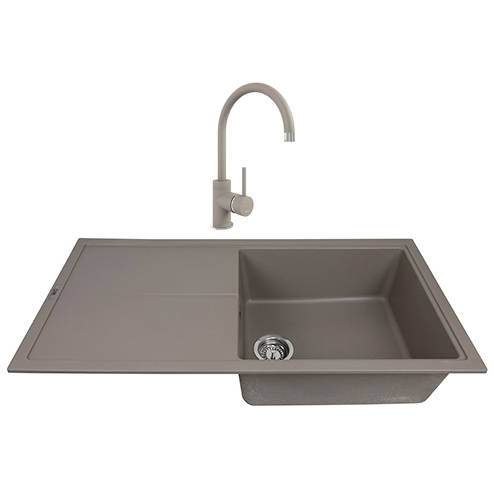 Additional image for Kitchen Sink & Tap Pack, 1.0 Bowl (1000x500, Concrete).