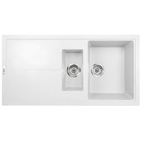 Additional image for Kitchen Sink & Tap Pack, 1.5 Bowl (1000x500, Polar White).